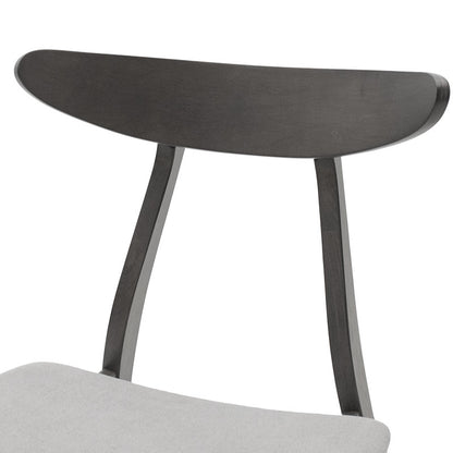 Chair Orlean pakoworld grey fabric-anthracite rubberwood leg