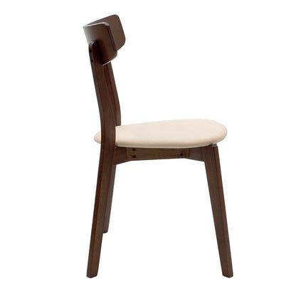 Chair Toto pakoworld beige fabric-walnut rubberwood leg