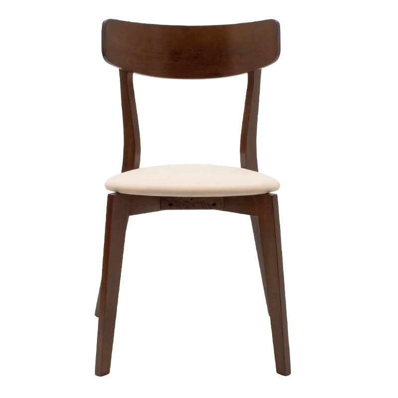 Chair Toto pakoworld beige fabric-walnut rubberwood leg