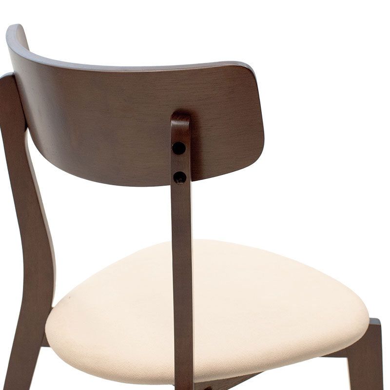 Chair Toto pakoworld beige fabric-walnut rubberwood leg