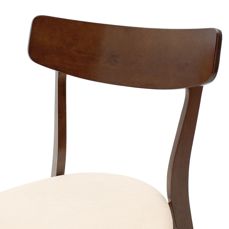 Chair Toto pakoworld beige fabric-walnut rubberwood leg