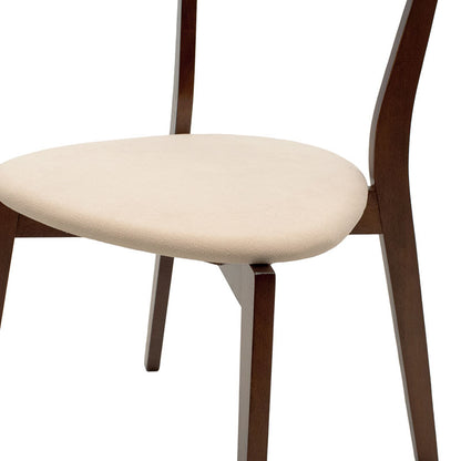 Chair Toto pakoworld beige fabric-walnut rubberwood leg