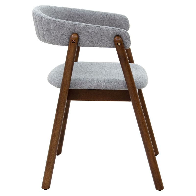 Armchair Karma pakoworld gray fabric-rubberwood walnut leg