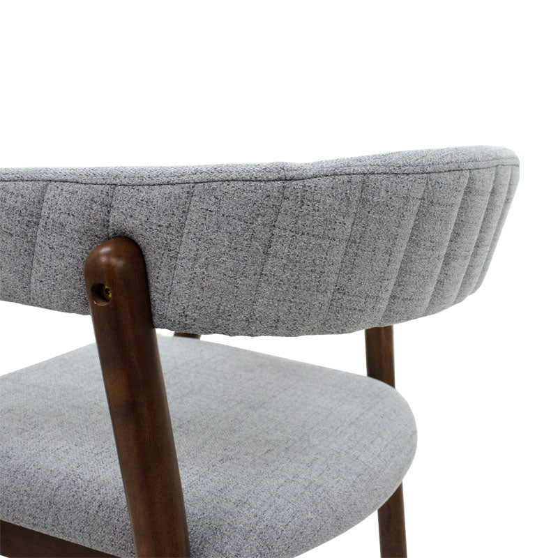 Armchair Karma pakoworld gray fabric-rubberwood walnut leg