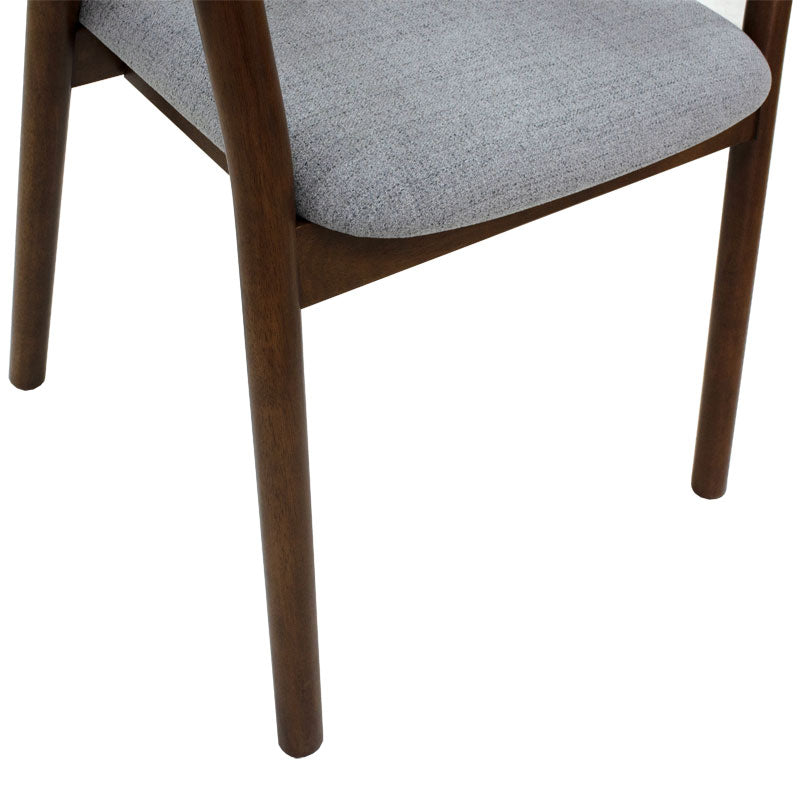 Armchair Karma pakoworld gray fabric-rubberwood walnut leg