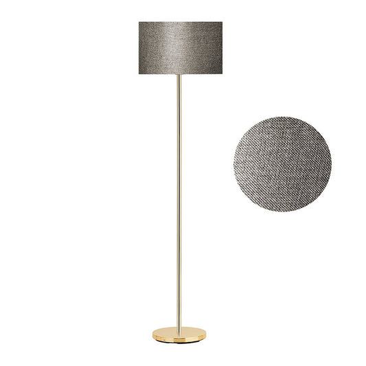 Metal floor lamp Clap pakoworld E27 golden-pvc shade in grey-brown color D30x150cm