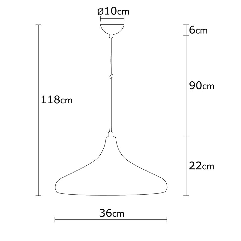 Ceiling light PWL-0142 pakoworld Ε27 in black_golden color D36x118cm