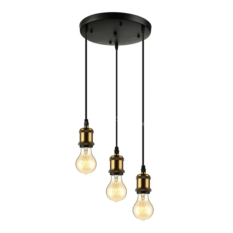 Pendant metal lamp PWL-0144 pakoworld Ε27 in black-bronze color 25x25x90cm