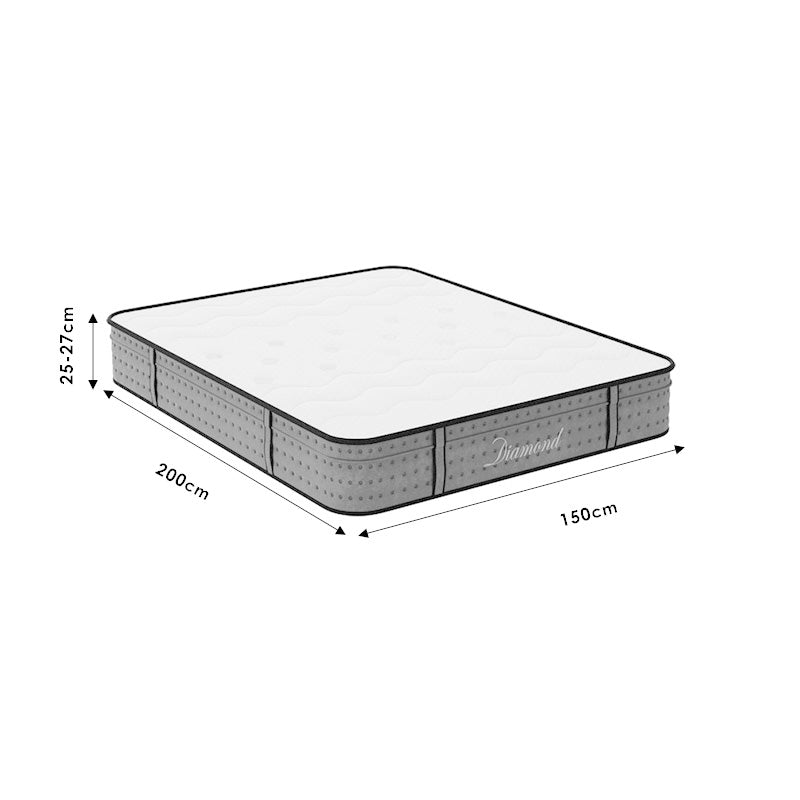 Mattress Diamond pakoworld 3 zone pocket spring+ gel memory foam 25-27cm 150x200cm