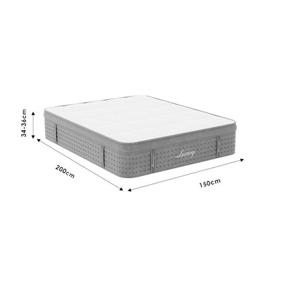 Mattress Luxury pakoworld 5 zone pocket spring+gel memory foam+latex 34-36cm 150x200cm