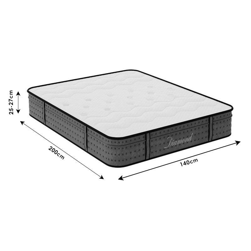 Mattress Diamond pakoworld 3 zone pocket spring+ gel memory foam 25-27cm 140x200cm