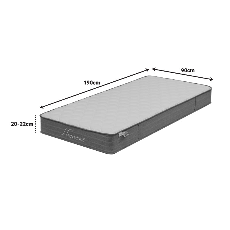 Nemesis pocket spring roll pack double-sided mattress 20-22cm 90x190cm