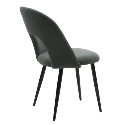 Chair Jonah pakoworld velvet anthracite-black legs