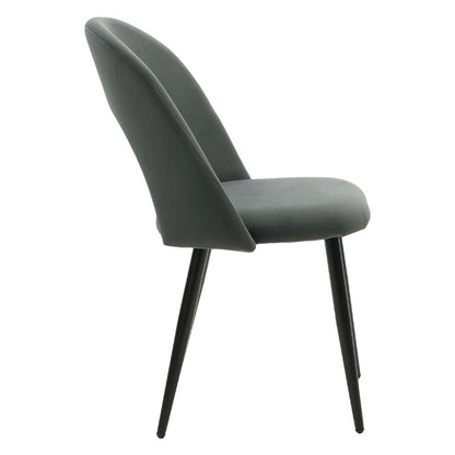 Chair Jonah pakoworld velvet anthracite-black legs