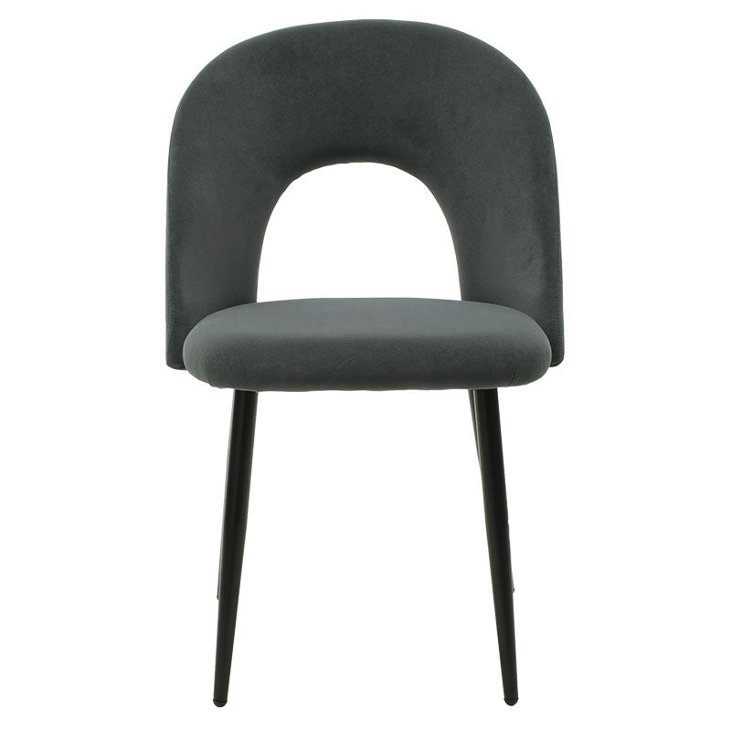 Chair Jonah pakoworld velvet anthracite-black legs