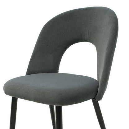 Chair Jonah pakoworld velvet anthracite-black legs