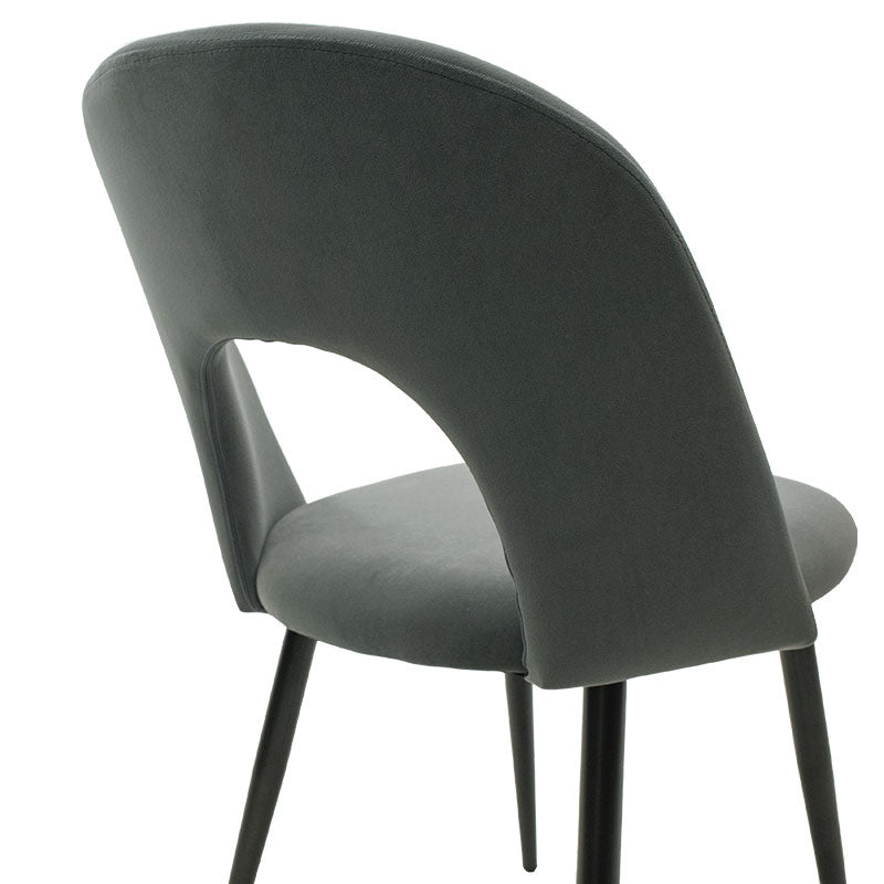 Chair Jonah pakoworld velvet anthracite-black legs