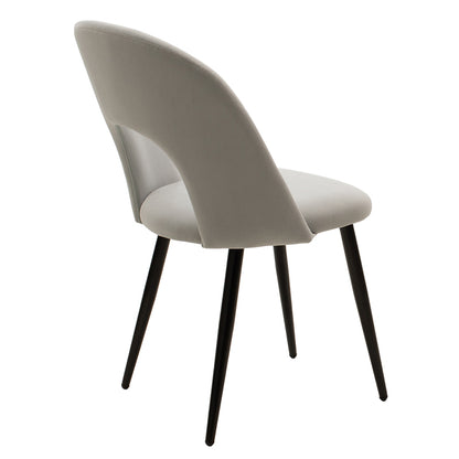 Chair Jonah pakoworld velvet grey-black legs