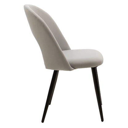 Chair Jonah pakoworld velvet grey-black legs