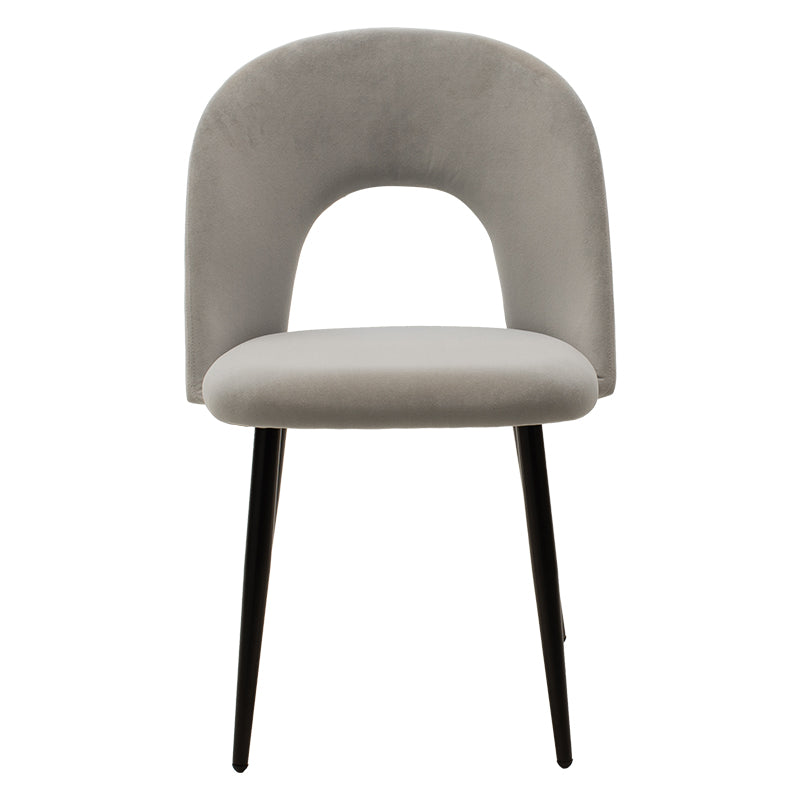 Chair Jonah pakoworld velvet grey-black legs