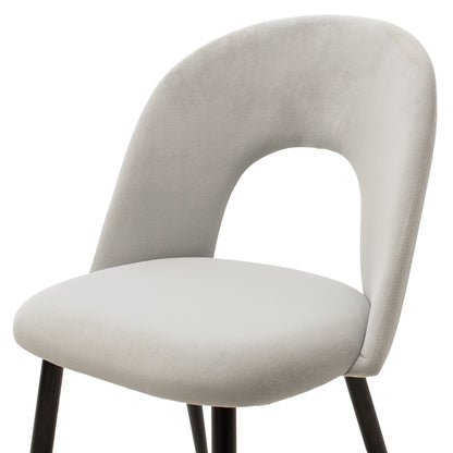 Chair Jonah pakoworld velvet grey-black legs