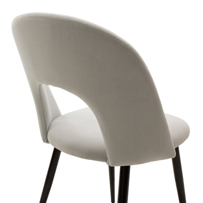 Chair Jonah pakoworld velvet grey-black legs