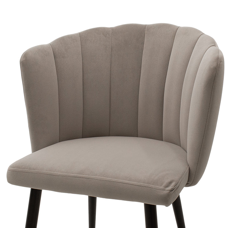 Chair Esme pakoworld metal black legs - velvet in gray beige color