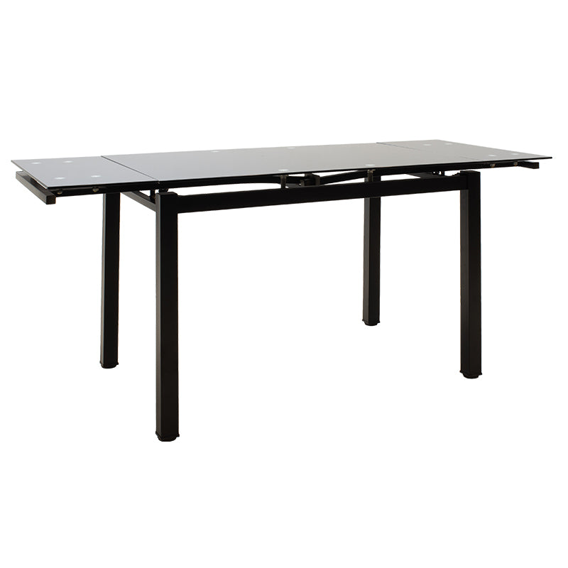 Dining table extendable Finn pakoworld glass 8mm black legs 110-170x70x75cm