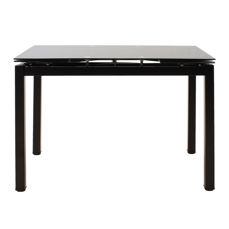 Dining table extendable Finn pakoworld glass 8mm black legs 110-170x70x75cm