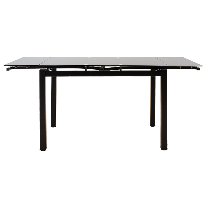 Dining table extendable Finn pakoworld glass 8mm black legs 110-170x70x75cm