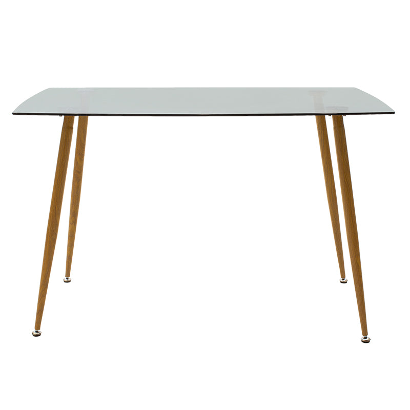 Dining table Chloe pakoworld glass dark grey - natural legs 120x70x75cm