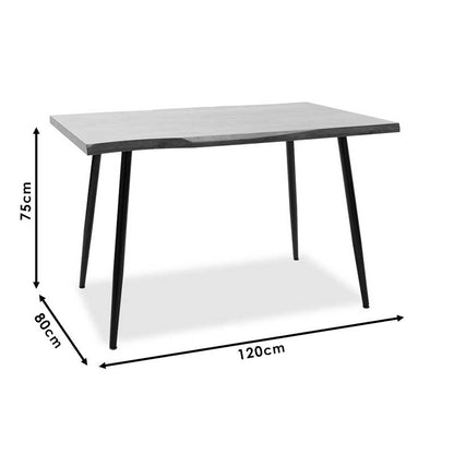 Dinning table neve pakoworld MDF walnut - metal black legs 120x80x75cm