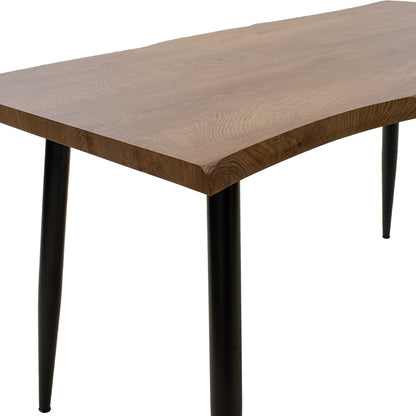 Dinning table neve pakoworld MDF walnut - metal black legs 140x80x75cm