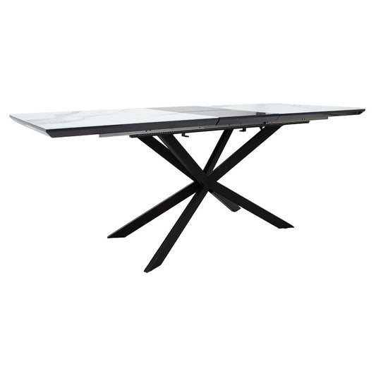 Dining table extendable Palan pakoworld MDF marble grey-black160-200x80x77cm