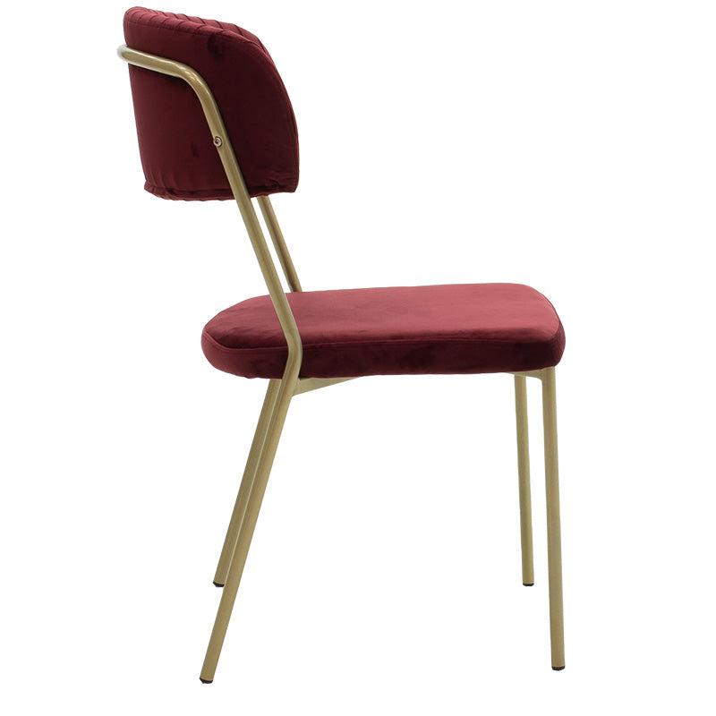 Chair Livio pakoworld velvet chair burgundy-gold legs