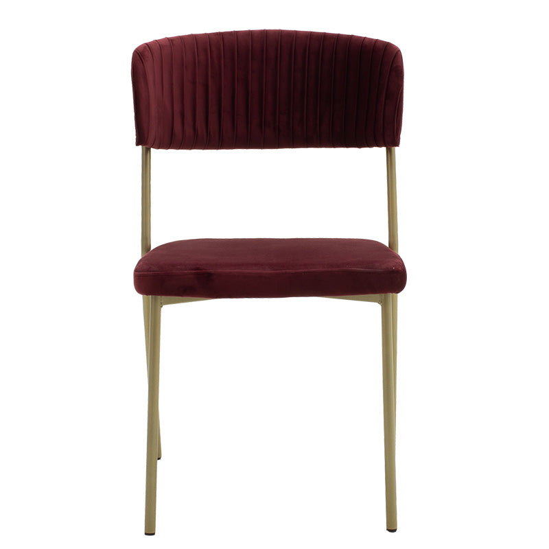 Chair Livio pakoworld velvet chair burgundy-gold legs