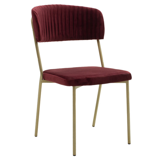 Chair Livio pakoworld velvet chair burgundy-gold legs