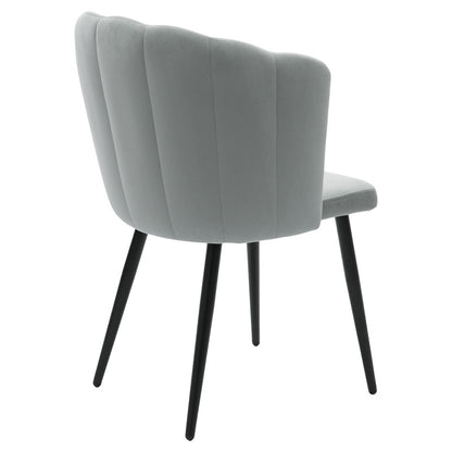 Chair Esme pakoworld metal black legs - velvet in grey color