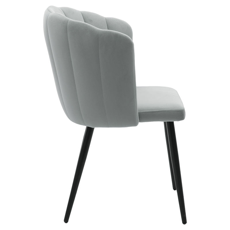 Chair Esme pakoworld metal black legs - velvet in grey color