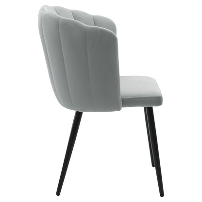 Chair Esme pakoworld metal black legs - velvet in grey color