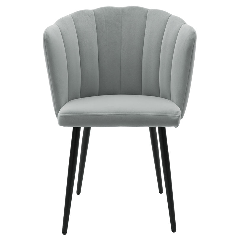 Chair Esme pakoworld metal black legs - velvet in grey color