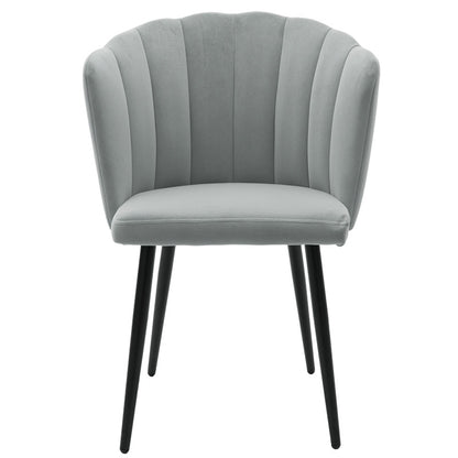 Chair Esme pakoworld metal black legs - velvet in grey color