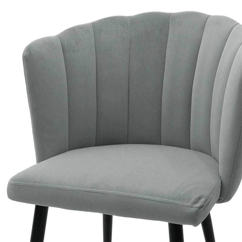 Chair Esme pakoworld metal black legs - velvet in grey color