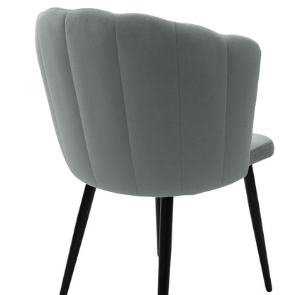 Chair Esme pakoworld metal black legs - velvet in grey color