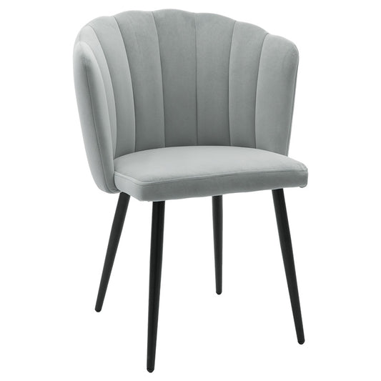 Chair Esme pakoworld metal black legs - velvet in grey color