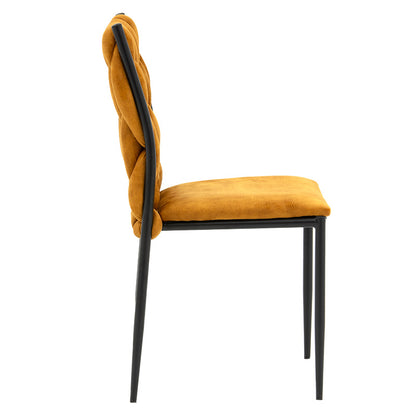 Chair Romany pakoworld velvet beige golden-black leg