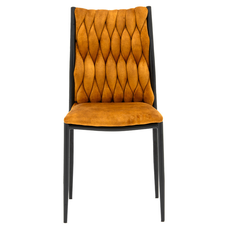 Chair Romany pakoworld velvet beige golden-black leg