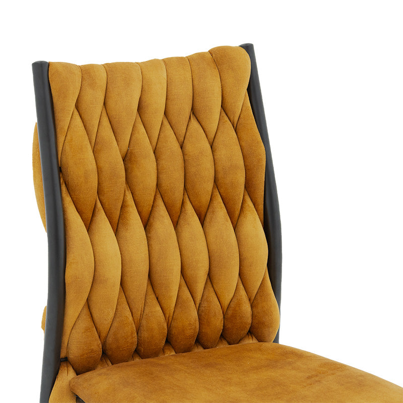 Chair Romany pakoworld velvet beige golden-black leg