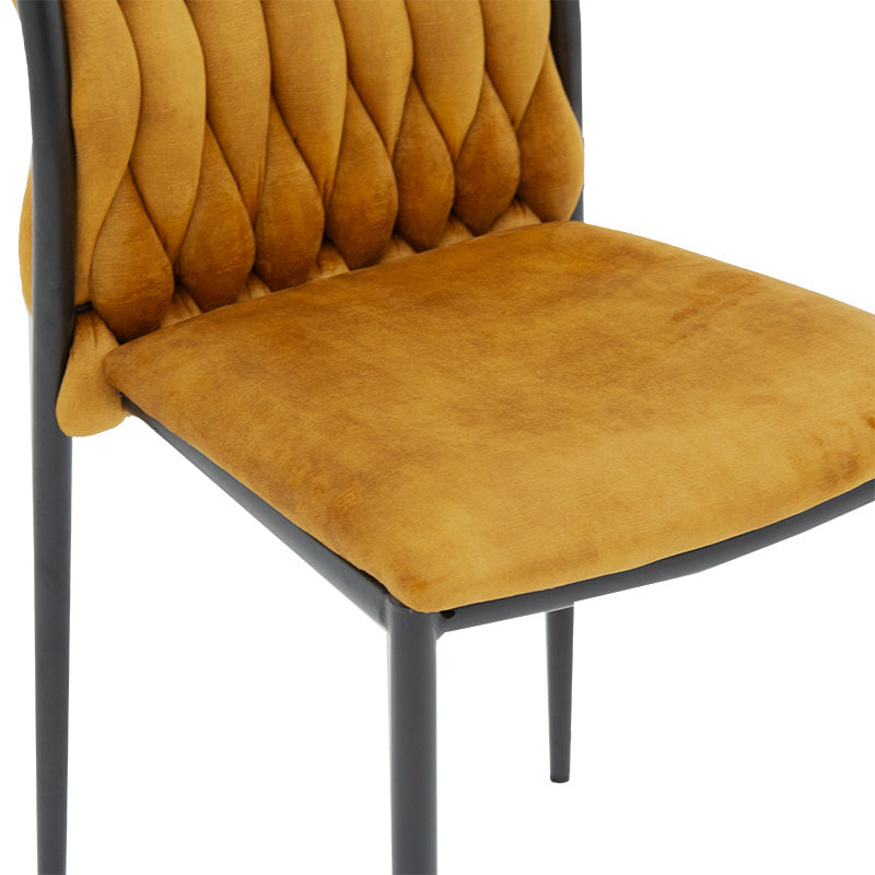 Chair Romany pakoworld velvet beige golden-black leg