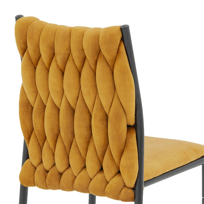 Chair Romany pakoworld velvet beige golden-black leg